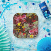 Rote Orchideen. Pappteller (Party)