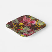 Rote Orchideen. Pappteller (Gewinkelt)