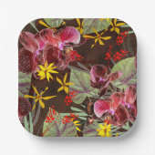 Rote Orchideen. Pappteller (Vorderseite)