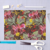 Rote Orchideen. Seidenpapier (Handwerk)