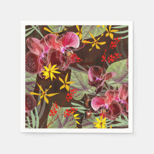Rote Orchideen. Serviette