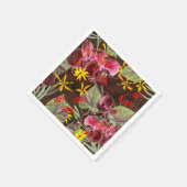 Rote Orchideen. Serviette (Ecke)