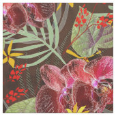 Rote Orchideen. Stoff (Nahaufnahme)