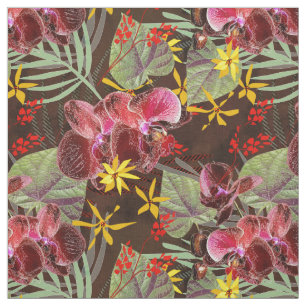 Rote Orchideen. Stoff