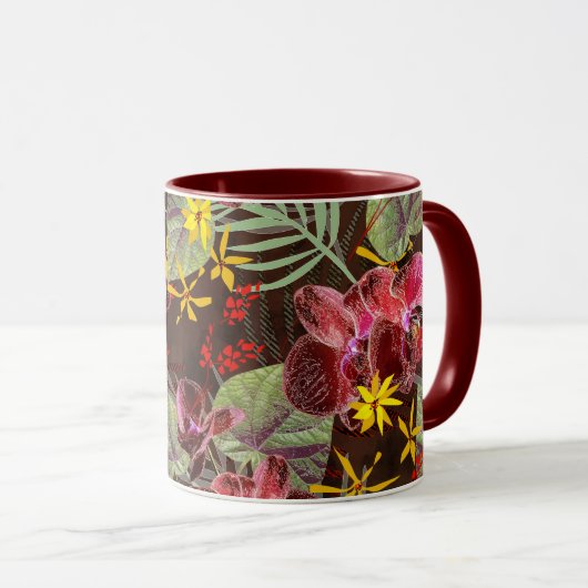 Rote Orchideen. Tasse (VorderseiteRechts)