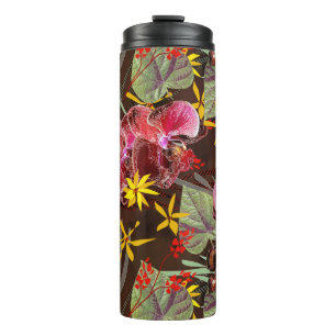 Rote Orchideen. Thermosbecher