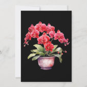 Rote Orchideen Winter Sommerhochzeit Einladungen (Rückseite)