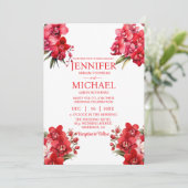 Rote Orchideen Winter Sommerhochzeit Einladungen (Stehend Vorderseite)
