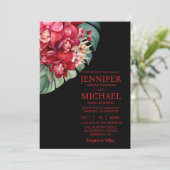 Rote Orchideen Winter Sommerhochzeit Einladungen (Stehend Vorderseite)