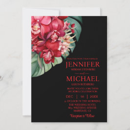 Rote Orchideen Winter Sommerhochzeit Einladungen