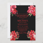 Rote Orchideen Winter Sommerhochzeit Einladungen (Vorderseite)