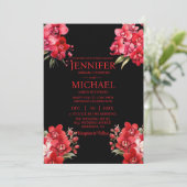 Rote Orchideen Winter Sommerhochzeit Einladungen (Stehend Vorderseite)