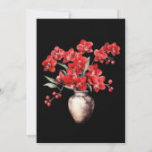 Rote Orchideen Winter Sommerhochzeit Einladungen (Rückseite)