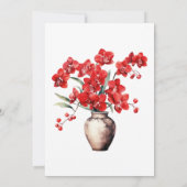 Rote Orchideen Winter Sommerhochzeit Einladungen (Rückseite)
