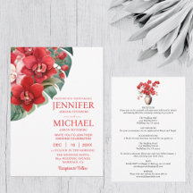 Rote Orchideen Winter Sommerhochzeit Einladungen