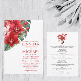 Rote Orchideen Winter Sommerhochzeit Einladungen