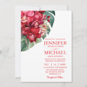 Rote Orchideen Winter Sommerhochzeit Einladungen (Vorderseite)