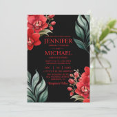 Rote Orchideen Winter Sommerhochzeit Einladungen (Stehend Vorderseite)