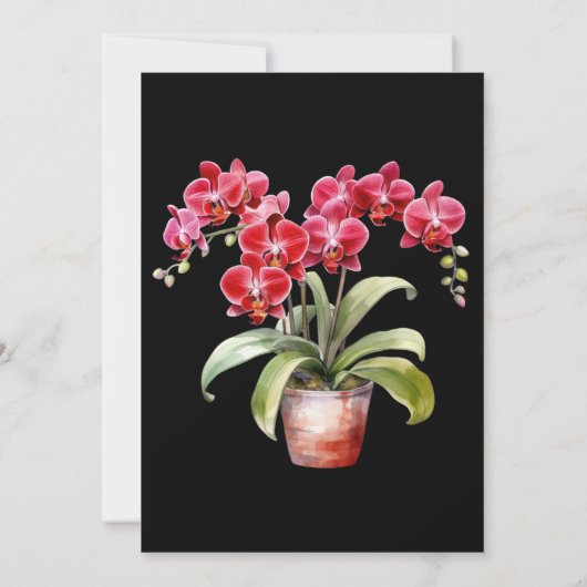 Rote Orchideen Winter Sommerhochzeit Einladungen (Rückseite)