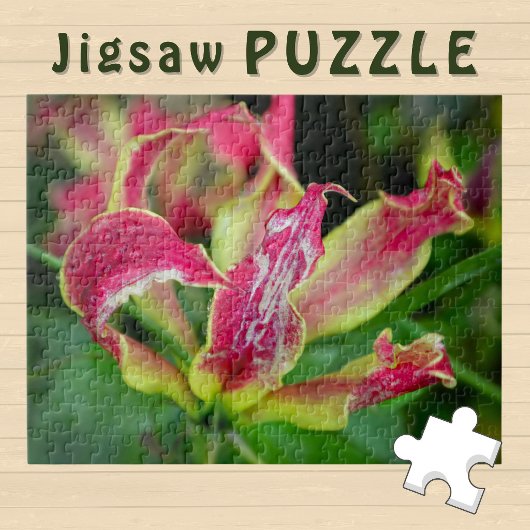 Rote Orchideenblüte blühende ästhetische Foto - Puzzle