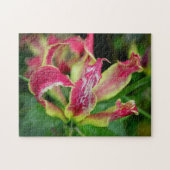 Rote Orchideenblüte blühende ästhetische Foto - Puzzle (Horizontal)