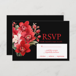 Rote Orchids Menü Auswahl UAWG Response Card RSVP Karte