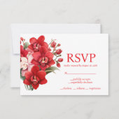 Rote Orchids Menü Auswahl UAWG Response Card RSVP Karte (Vorderseite)