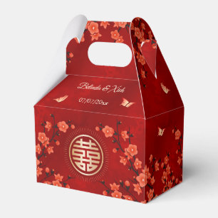 Rote Orientalische Blüte   Chinesische Hochzeit Geschenkschachtel