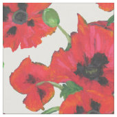 Rote orientalische Mohnblumen auf besonders Stoff (Nahaufnahme)