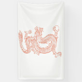 Rote orientalische skizzierte Drache-Kunst Banner (Vertikal)
