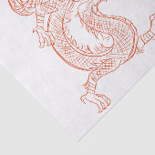Rote orientalische skizzierte Drache-Kunst Seidenpapier (Ausschnitt)