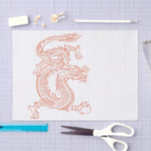 Rote orientalische skizzierte Drache-Kunst Seidenpapier (Handwerk)