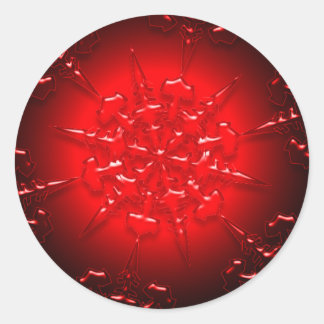 Rote Ornament-Aufkleber Runder Aufkleber