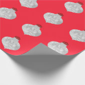 Rote Ornament-Fotovorlage Geschenkpapier (Ecke)