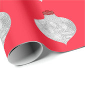 Rote Ornament-Fotovorlage Geschenkpapier (Rolleneckpunkt)