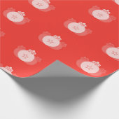 Rote Ornament-Muster Geschenkpapier (Ecke)