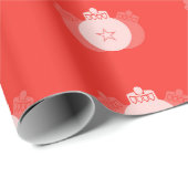 Rote Ornament-Muster Geschenkpapier (Rolleneckpunkt)