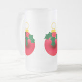Rote Ornament-Tasse Mattglas Bierglas (Vorderseite Links)