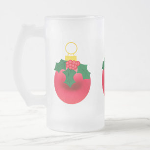 Rote Ornament-Tasse Mattglas Bierglas