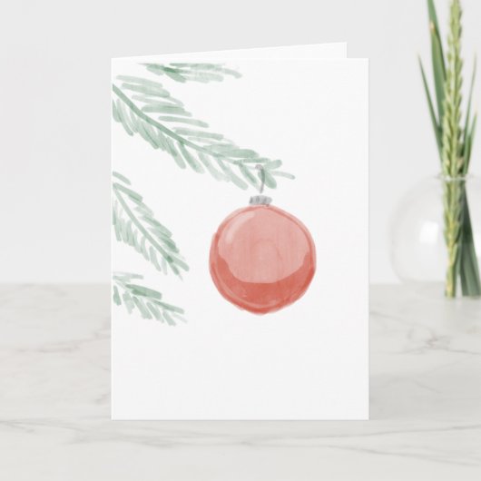 Rote Ornament Wasserfarbe Faltkarte Karte (Vorderseite)