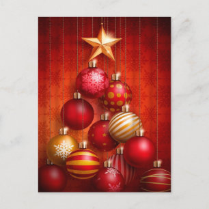 Rote Ornamente Business Urlaub Postkarte