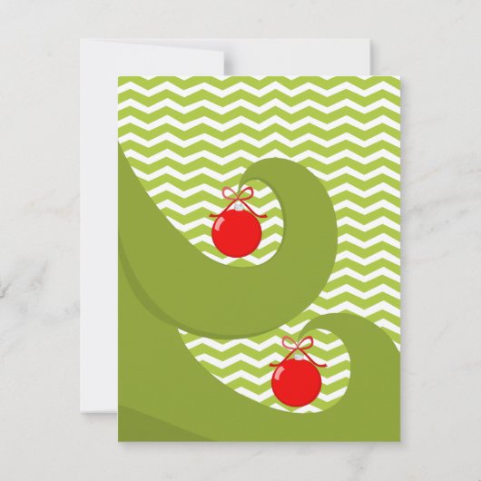 Rote Ornamente Einladung (Rückseite)