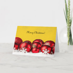 Rote Ornamente Feiertagskarte