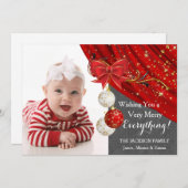 Rote Ornamente Foto Weihnachten (Vorne/Hinten)