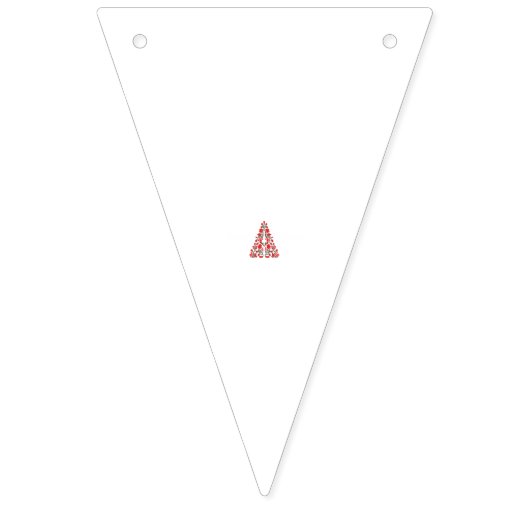 Rote Ornamente mit Blumenmotiv und Konifermotiv Wimpelkette (Zweite Fahne)