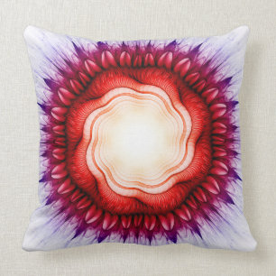 Rote Ornamente mit wirbelnden Blumen Kissen