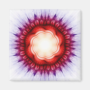 Rote Ornamente mit wirbelnden Blumen Magnet