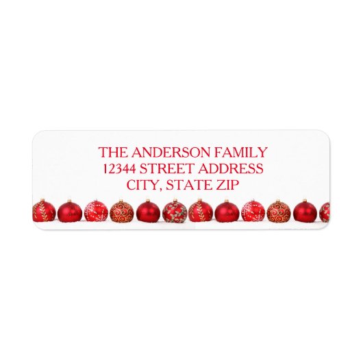Rote Ornamente - Rücksendeadresse (Vorne)