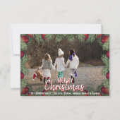 Rote Ornamente Weihnachtsfamilie | FOTO Einladung (Vorderseite)