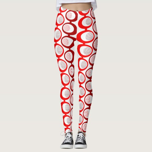 Rote Ovale Leggings (Vorderseite)